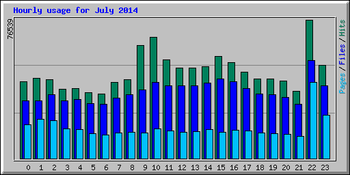 Hourly usage for July 2014