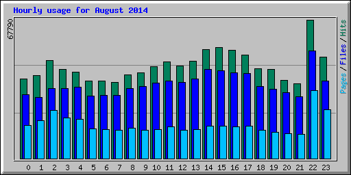 Hourly usage for August 2014