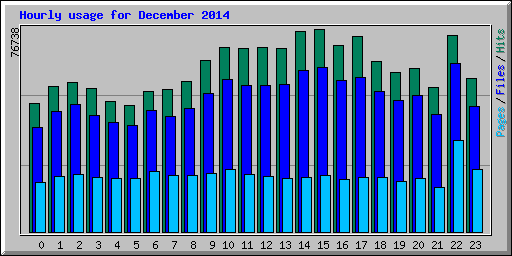 Hourly usage for December 2014