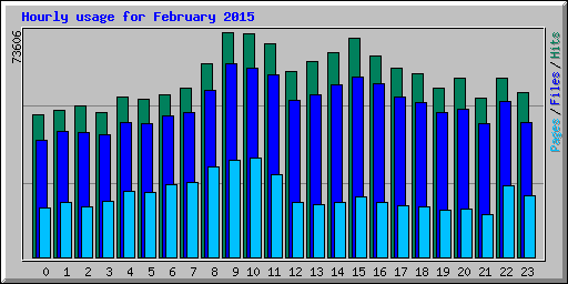 Hourly usage for February 2015