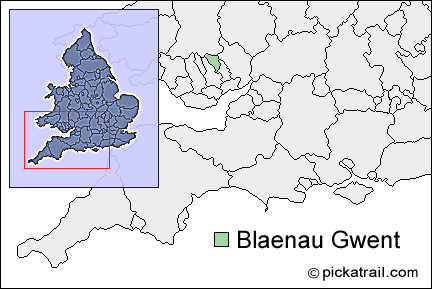 map of Blaenau Gwent