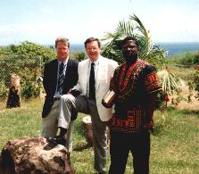 garden at Spanish Point; Tony, JCW, Gabriel